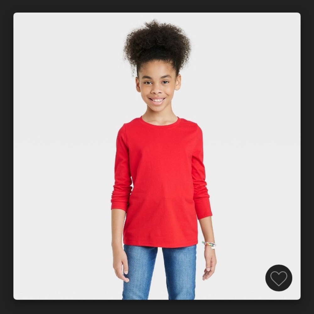 NWT 2 Cat & Jack long sleeve girls size XL red and mint